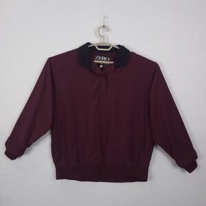 Zero Restriction Golf Pullover Jacket Womens Large Burgundy Houndstooth USA
